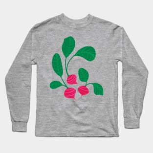 CRAZY RADISHES Fun Healthy Vegetable Veggie Pink Red Green - UnBlink Studio by Jackie Tahara Long Sleeve T-Shirt